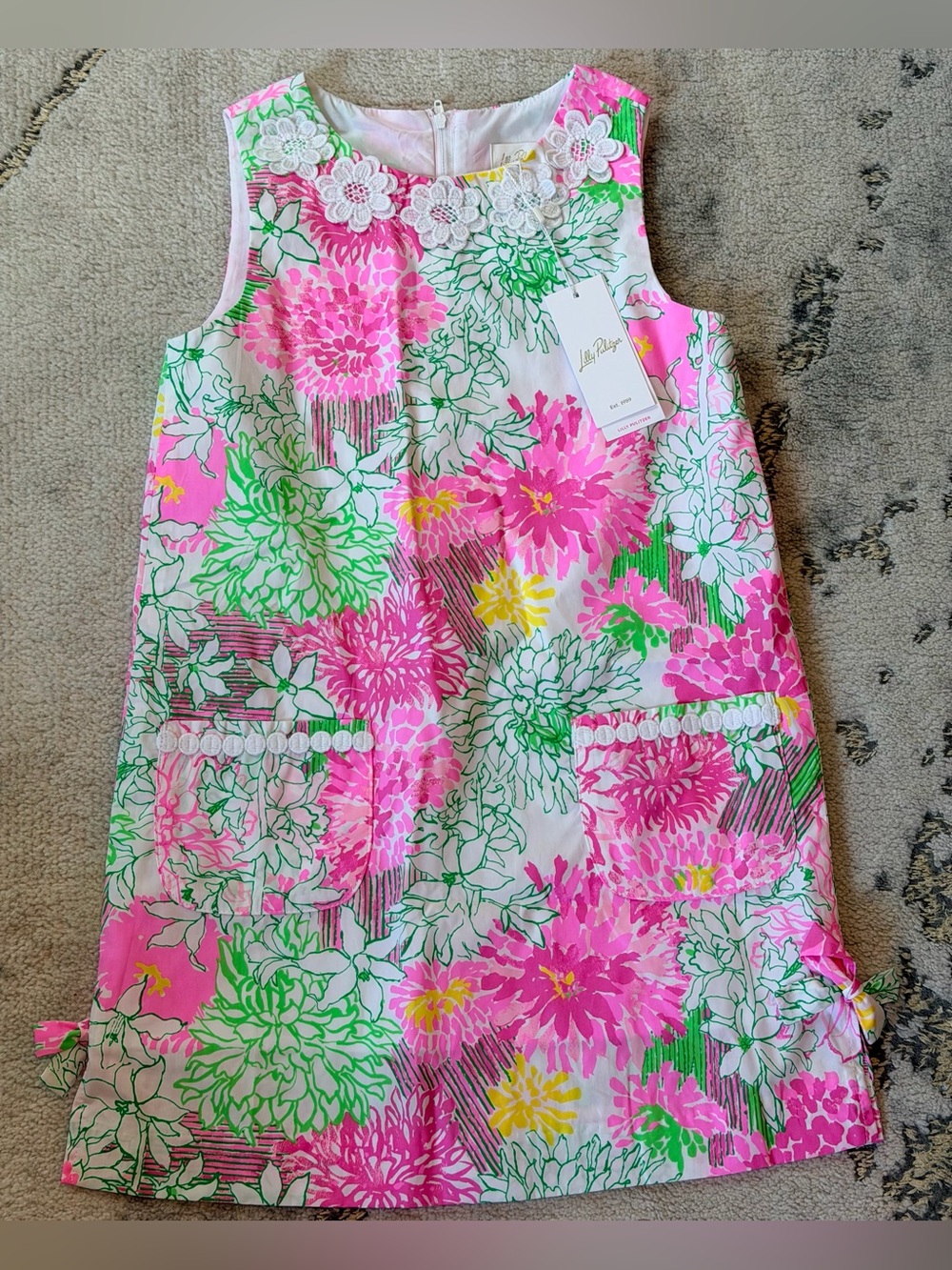 NWT Lilly Pulitzer Girls' Pink Floral Sleeveless Shift Dress